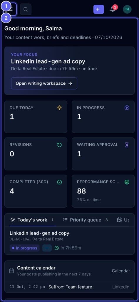 Marketing Agency System — Mobile app